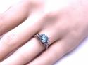 14ct Blue Zircon & Diamond Ring