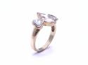 9ct Yellow Gold CZ 3 Stone Ring