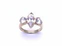 9ct Yellow Gold CZ 3 Stone Ring