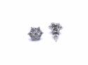 9ct White Gold Diamond Cluster Earrings