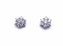 9ct White Gold Diamond Cluster Earrings