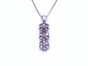 9ct Tanzanite & Diamond Pendant & Chain