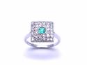18ct Emerald & Diamond Cluster Ring