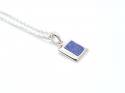 Silver Lapis Lazuli Square Pendant & Chain