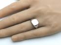 Silver Plain Cushion Cut Signet Ring