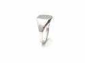 Silver Plain Cushion Cut Signet Ring