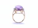 9ct Amethyst Solitaire & Diamond Ring