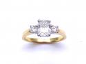 18ct Yellow Gold Diamond 3 Stone Ring 1.37ct