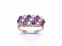 18ct Ruby & Diamond Triple Row Ring