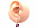 14ct Ruby & Diamond Flower Drop Earrings