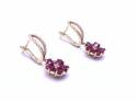 14ct Ruby & Diamond Flower Drop Earrings