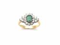 18ct Emerald & Diamond Cluster Ring