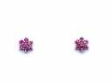9ct Yellow Gold Ruby Cluster Stud Earrings 6mm
