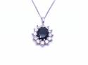 9ct Black & White CZ Pendant & Chain