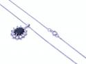 9ct Black & White CZ Pendant & Chain