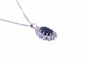 9ct Black & White CZ Pendant & Chain