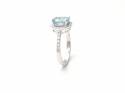 18ct White Gold Aquamarine & Diamond Halo Ring
