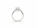 18ct White Gold Aquamarine & Diamond Halo Ring