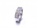 9ct White Gold Diamond Pave Ring 0.74ct