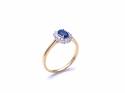 18ct Yellow Gold Sapphire & Diamond Cluster Ring