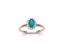 18ct Yellow Gold Emerald & Diamond Cluster Ring