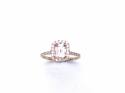 18ct Rose Gold Morganite & Diamond Cluster Ring