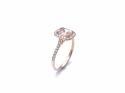 18ct Rose Gold Morganite & Diamond Cluster Ring