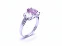 9ct Pink & White CZ 3 Stone Ring