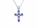 18ct Sapphire & Diamond Pendant & Chain