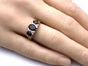 9ct Garnet & Diamond 3 Stone Ring