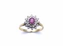9ct Ruby & Diamond Cluster Ring