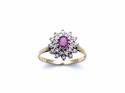 9ct Ruby & Diamond Cluster Ring