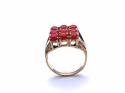9ct Yellow Gold Coral Cluster Ring
