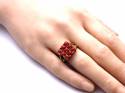 9ct Yellow Gold Coral Cluster Ring