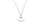 Silver Round Disc Heart Pendant & Chain 16-18 Inch