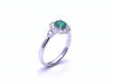 18ct White Gold Emerald & Diamond Cluster Ring