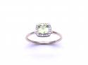 9ct Yellow Gold Peridot & Diamond Halo Ring