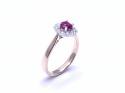 9ct Yellow Gold Ruby & Diamond Cluster Ring