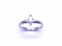 9ct White Gold CZ Solitaire Ring