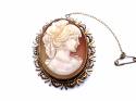 9ct Yellow Gold Cameo Brooch