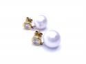 18ct Pearl & Diamond Drop Earrings