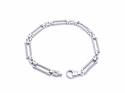 14ct White Gold Bar Link Bracelet