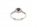 Silver Garnet & CZ Fancy Cluster Ring