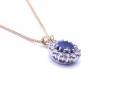 18ct Sapphire & Diamond Pendant & Chain
