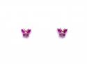 9ct Yellow Gold Ruby Butterfly Stud Earrings