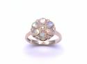 9ct Yellow Gold Opal & Diamond Cluster Ring