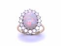 Opal & Diamond Cluster Ring