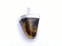 Large Green Amber Tooth Shaped Pendant 45 x 60mm