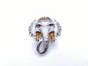 Amber Moveable Elephant Pendant 55 x 45mm