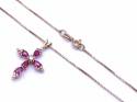 18ct Ruby & Diamond Pendant & Chain